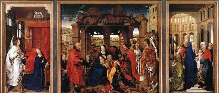 WEYDEN, Rogier van der St Columba Altarpiece Spain oil painting art